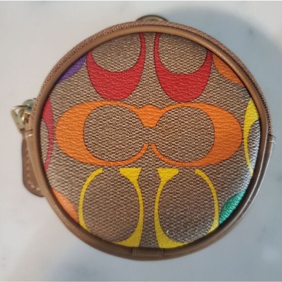 Coach Rainbow Signature C Coin Purse - Picture 2 of 8